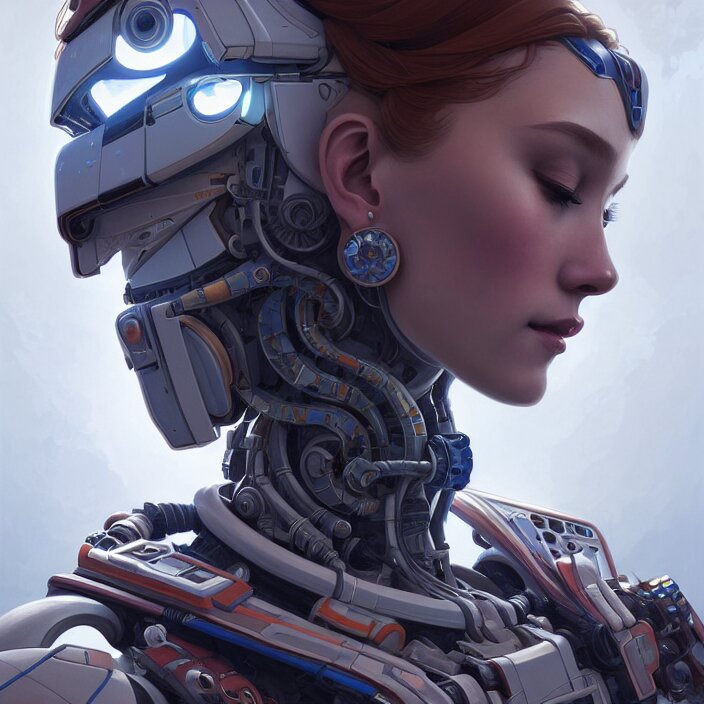 symmetry!! portrait of a robot astronaut, floral! horizon zero dawn machine, intricate, elegant, highly detailed, digital painting, artstation, concept art, smooth, sharp focus, illustration, art by artgerm and greg rutkowski and alphonse mucha, 8 k 