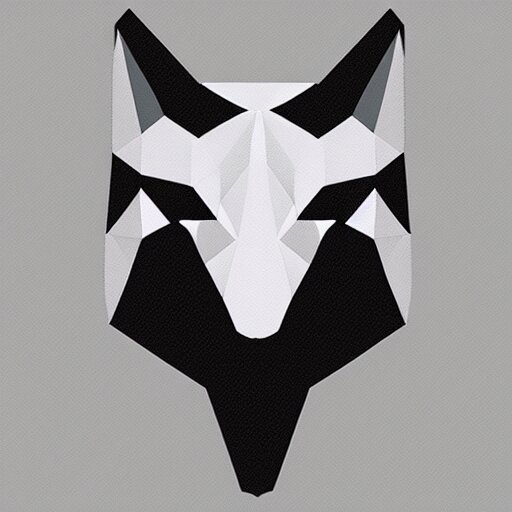 low poly wolf face