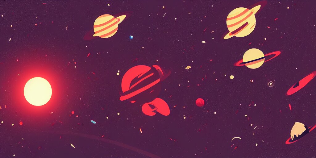 outer space, vector art, high quality, sharp focus, intricate, artstation, 4k