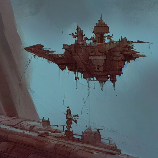 flying ship by Ian McQue