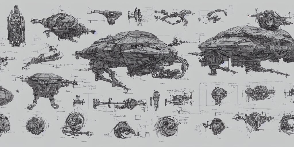 giant robot, bulbous!!! biomechanical mri machine millennium falcon space - station massive piping nuclear reactor submarine maschinen krieger, character sheet, concept design, contrast, kim jung gi, greg rutkowski, zabrocki, karlkka, jayison devadas, trending on artstation, 8 k, ultra wide angle, pincushion lens effect 