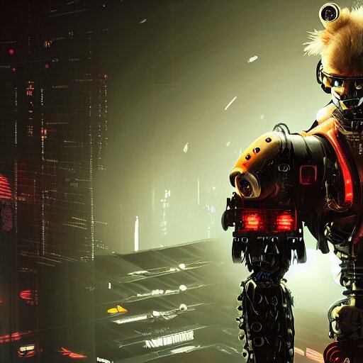 cybernetically enhanced cyborg hyena, realistic cyberpunk 2 0 7 7 concept art 