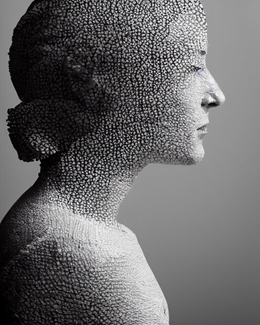 Lexica - A woman's face in profile, made of fish scales, in the style ...