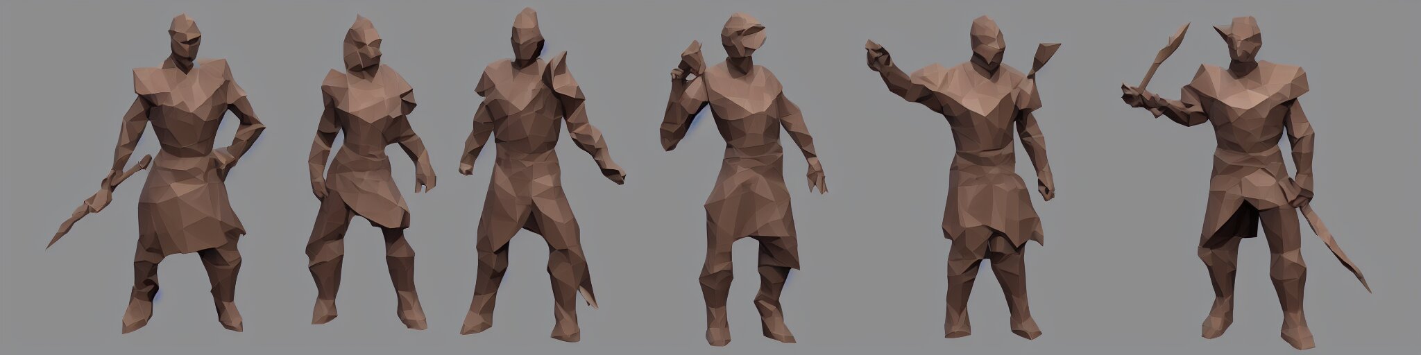 a warrior, low poly, polygon, low poly character