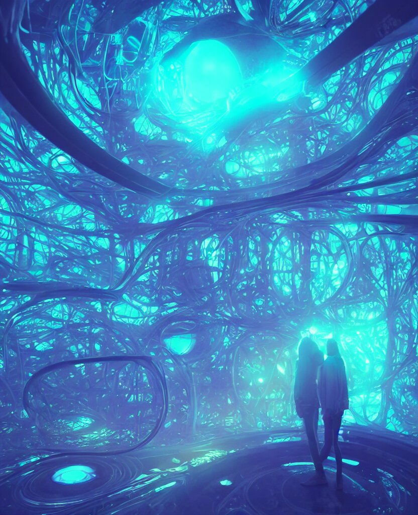 trapped in my conscious, sky falling, look me inside of my eyes, transparent holographic being, holographic, bioluminiscent creatures, intricate artwork by beeple. octane render, trending on artstation, greg rutkowski very coherent symmetrical artwork. cinematic, hyper realism, high detail, octane render, 8 k 