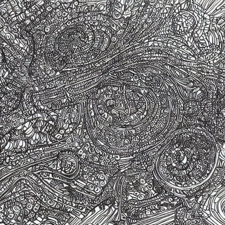 notebook doodle architecture sketch with extremely intricate psychedelic patterns hyper detailed linework pen and paper 