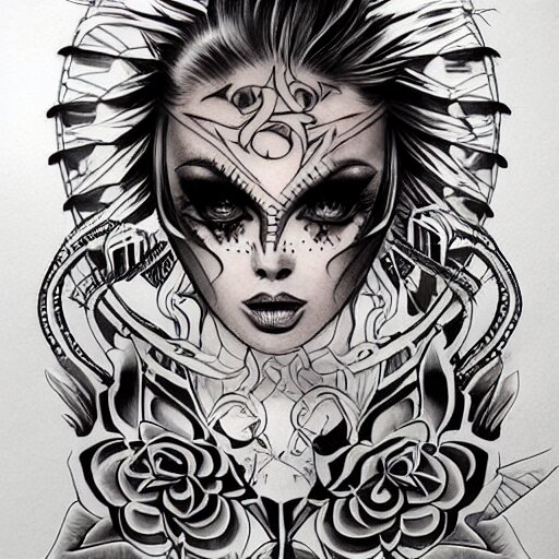 sleeky goggle tattoo design, stencil, traditional, professional full back tattoo, by artgerm, artgerm, digital art