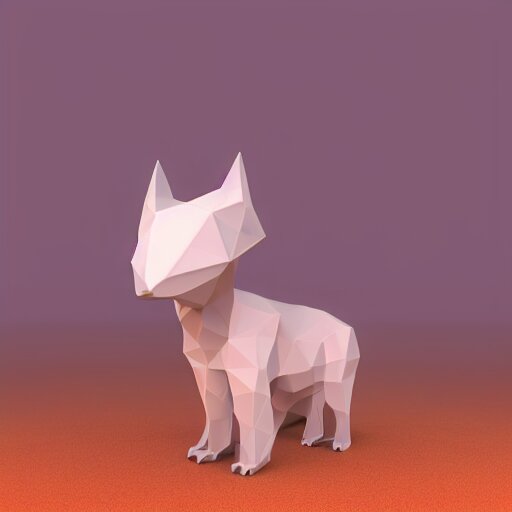 cute 3 d low - polygon render of a forest animal, smooth white background, soft focus, centered 