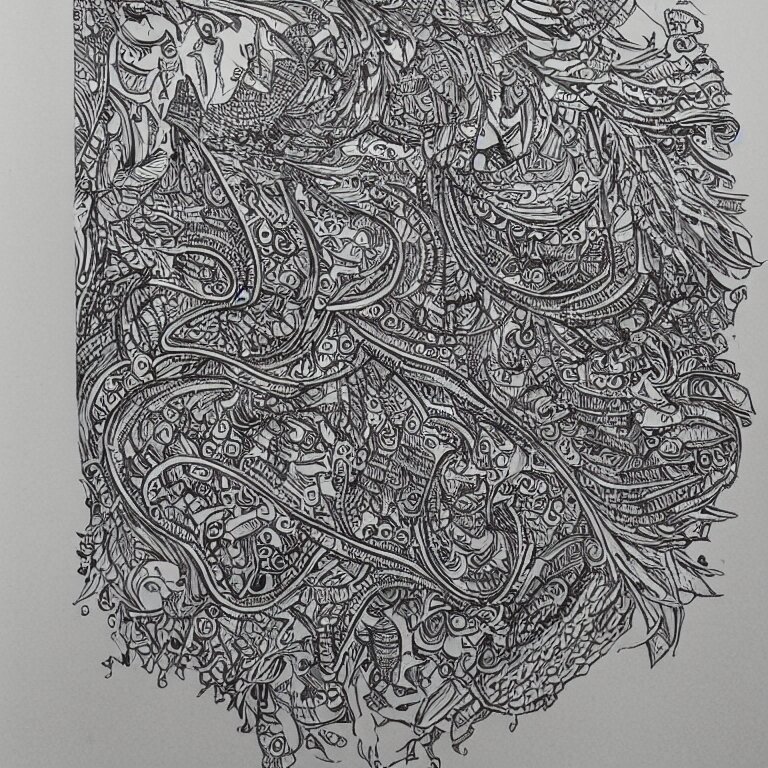 notebook doodle extremely intricate hyper detailed linework pen and paper 