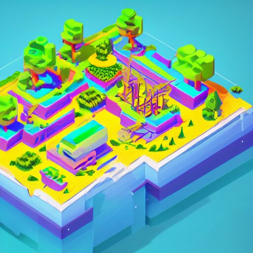 isometric island land on neon background, isometric invironment, 3d art, isometric art, high detail, artstation, concept art, behance, ray tracing, smooth, sharp focus, ethereal lighting