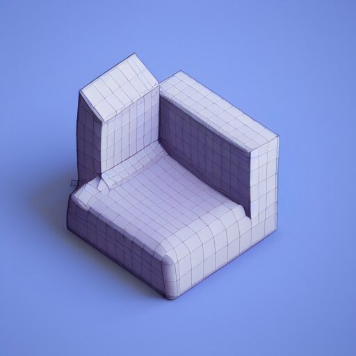 a simple cute 3 d object of the bed, isometric game, isometric art, centralised, mohamed chahin, blender cycles render, solid colours material, no background and shadows 