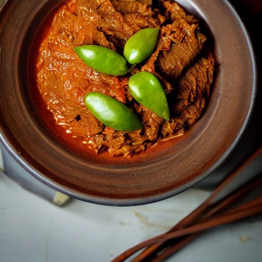 a professional photo of nasi rendang