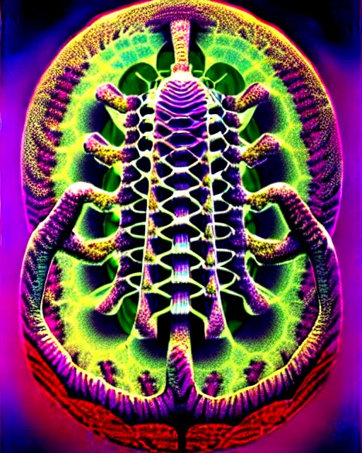 poster of corona virus, intrinsic, drawn by Ernst Haeckel, vaporwave coloring, cyber, beeple rendering, written by HP Lovecraft