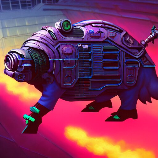 painting of a cyberpunk flying pig, sharp focus, award - winning, trending on artstation, masterpiece, highly detailed, intricate, cartoon, anime. art by merwild and ernesto irawan and rachel denton 