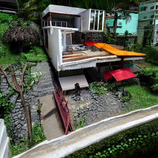 rio de janeiro house. the house is in a favela. extremely detailed. by glen billy. hyper - realistic, 8 k 