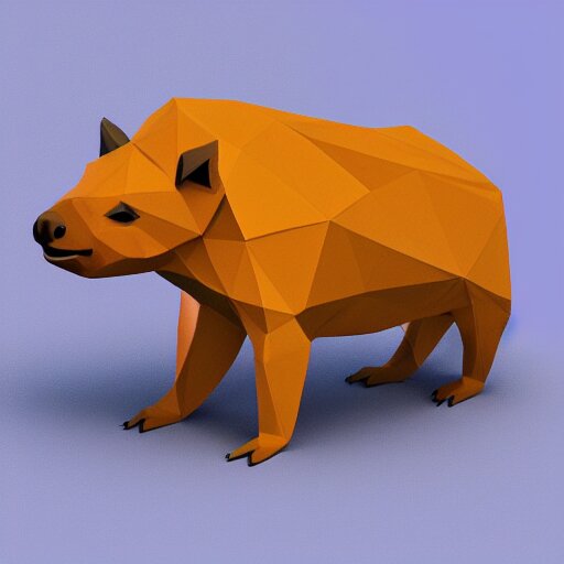 cute low-poly capybara, 4k, hd