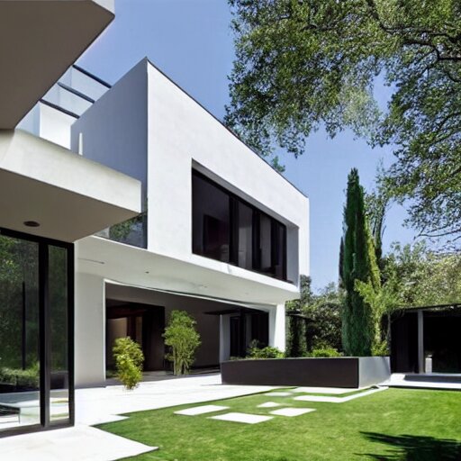 square modern mansion with a central courtyard