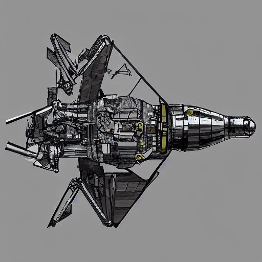 detailed spacecraft in the style of chris bjerre 