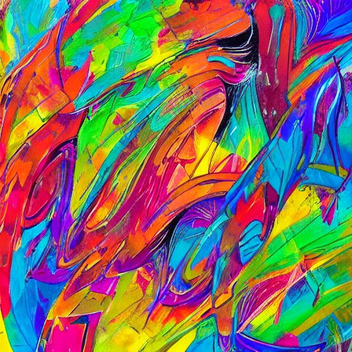 abstract number 7 6 intricate expressive colorful 