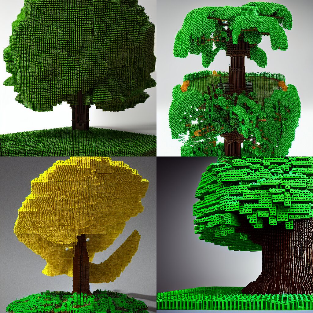 a detailed photo of a flowering ginkgo tree made of 1 0 0 0 lego bricks, octane render 