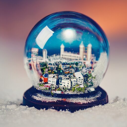 snowglobe of a tiny town brighton uk, tilt - shift lomo photo 