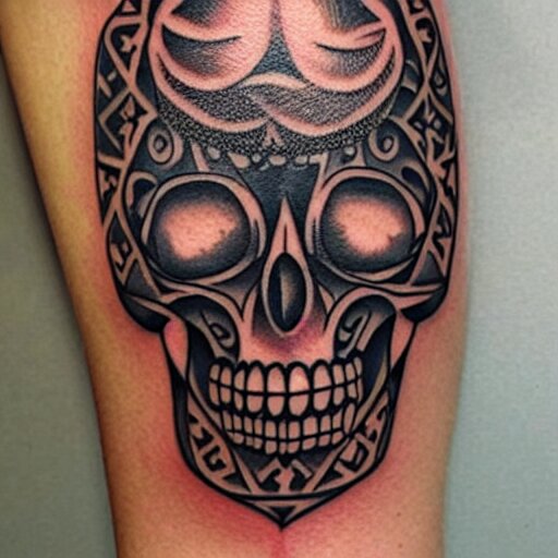 tattoo design, stencil, tattoo stencil, traditional, a world famous tattoo of a geometric skull