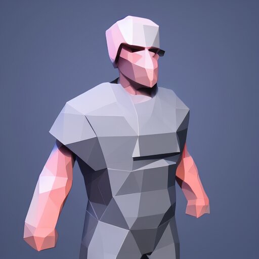 low poly videogame character 