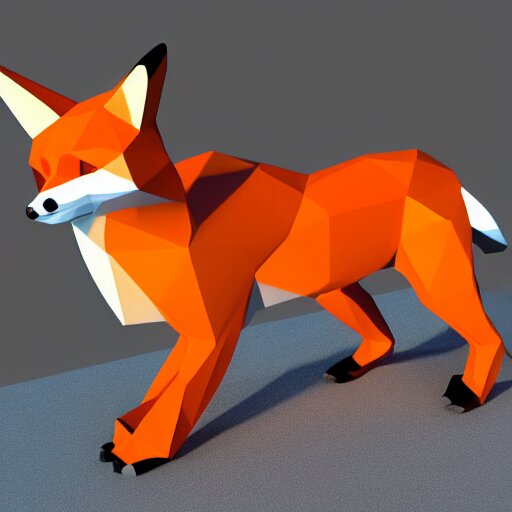 low polygon fox 3d