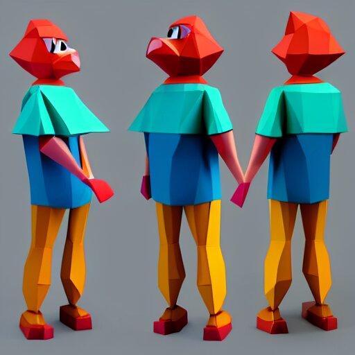 poorly rendered low poly 3d model of a popular cartoon character