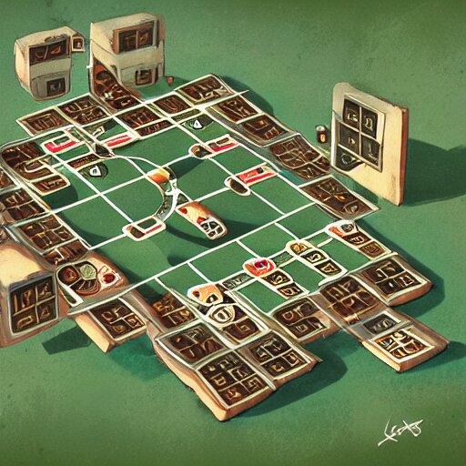 a beautiful concept art of a boardgame field for the game tic - tac - toe, noughts and crosses, xs and os, by greg rutkowski, featured on artstation 