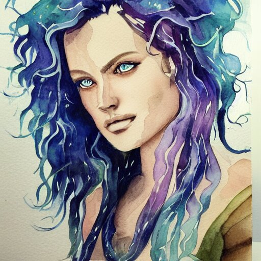 watercolor art on paper, aquarius, highly detailed, artstation, masterpiece, award - winning 