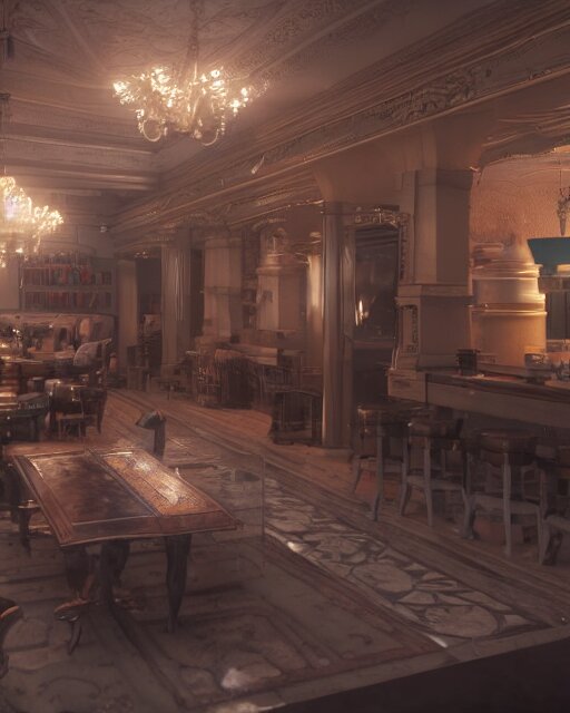 highly detailed vfx espresso, stephen bliss, unreal engine 5, global illumination, detailed and intricate environment 