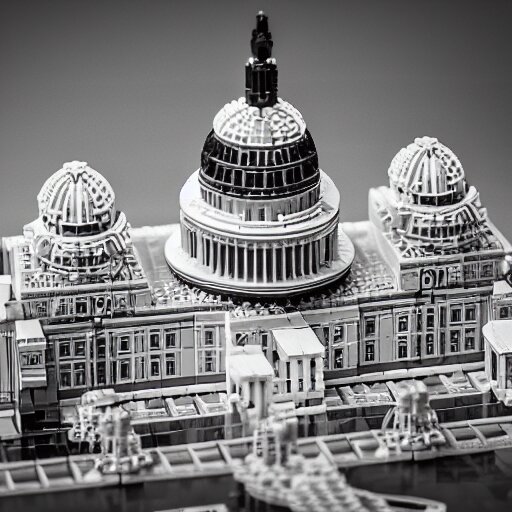 washington dc, capitol building, legos, legoset, vintage, aerial view, double - exposure, 3 d, floodlight, ray tracing reflections 