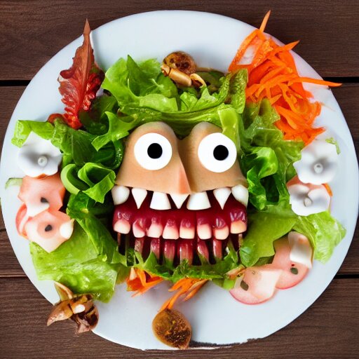 food photography of a human teeth salad with lots of human teeth and a pinch of human teeth with a side of human teeth 