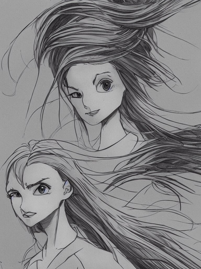 wind blown hair by disney concept artists, blunt borders, rule of thirds 