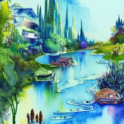 Village Natural Beauty - Colours of Life - Paintings & Prints, Landscapes &  Nature, Villages & Towns - ArtPal