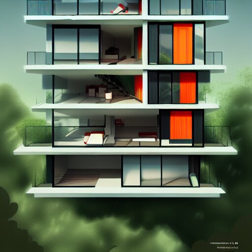 villa, extremely detailed digital art, bauhaus, trending on artstation, masterpiece 