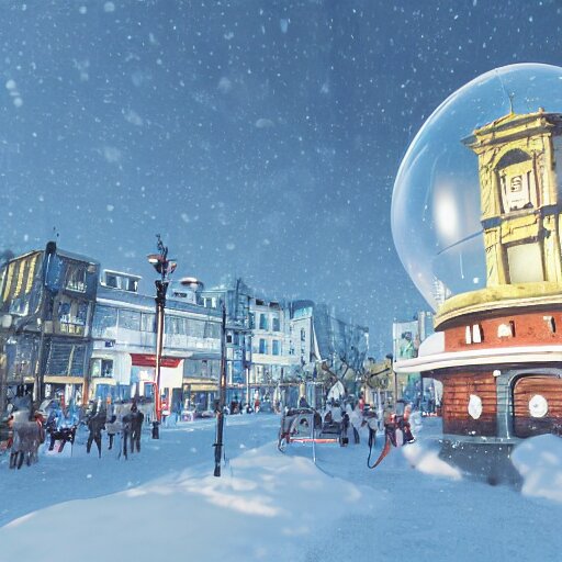 snow globe of buenos aaires city, artstation, photorealism 