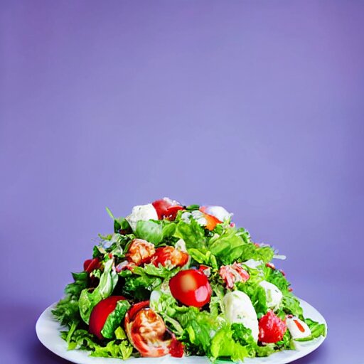 a giant salad that is bigger than a building, with mozzarella and a lot of sauce, culinary art photography, award winning photography 