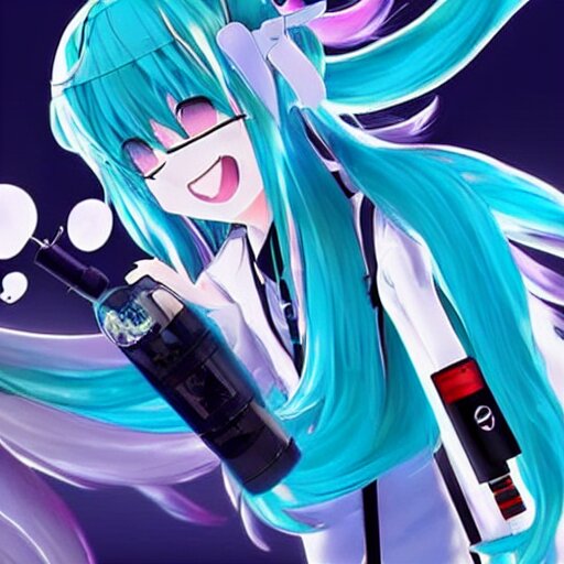 Lexica Hatsune Miku Getting High By Smoking Weed With A Vape Pen