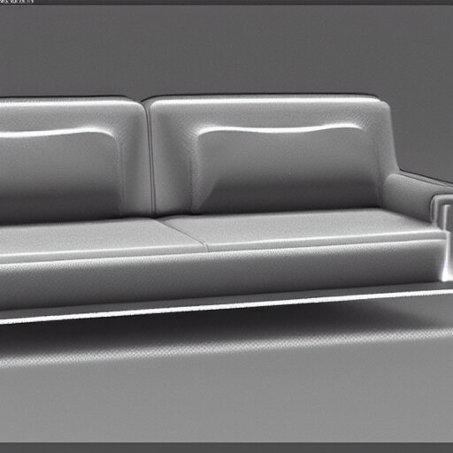 drawing of concept sofa by Japanese engineers,  blade runner style, 3d,  photorealism