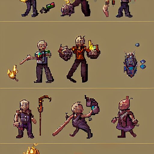 concept art for a magic mechanic, character design, artstation trending # pixelart 