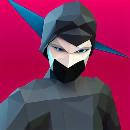 low poly ninja in the style of playstation 1 games