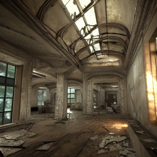 interior architecture from quake, lovecraftian, liminal space, unreal engine 5, hyper detailed, hyper realistic 