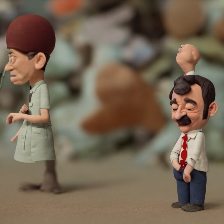 a silly cinematic film still of a claymation stop motion film starring bill murray, shallow depth of field, 8 0 mm, f 1. 8 