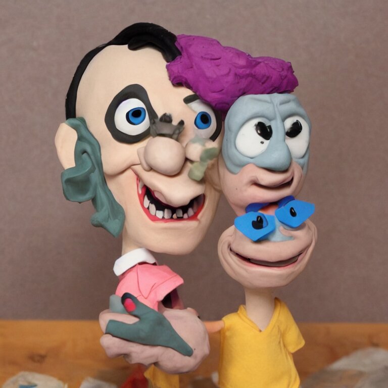 claymation character devin montes smiling cartoon head 