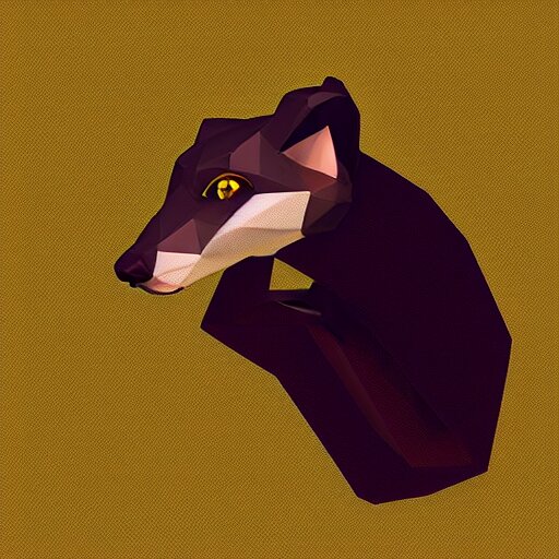 weasel, low poly, artstation, neon 