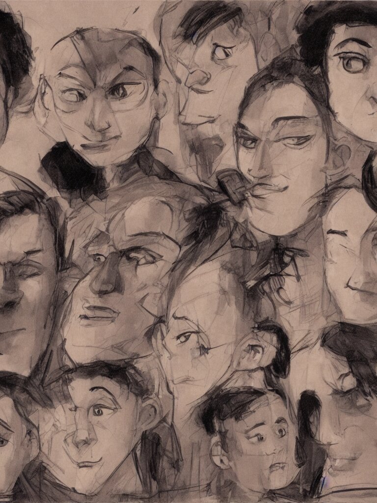 faces by disney concept artists, blunt borders, rule of thirds 