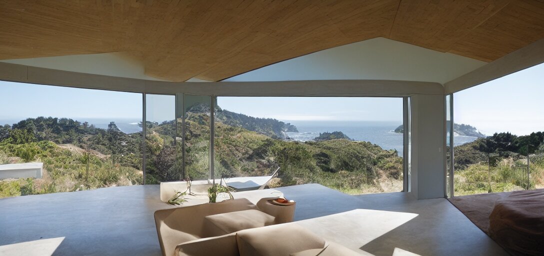 house designed by renzo piano overlooking big sur. landscape design by louis benech. 