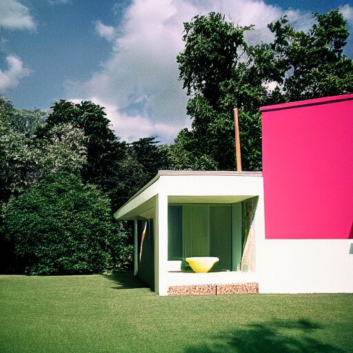 house designed by david hockney. photographed with leica summilux - m 2 4 mm lens, iso 1 0 0, f / 8, portra 4 0 0 